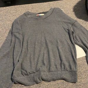 Grey super soft semi-balloon sleeve top